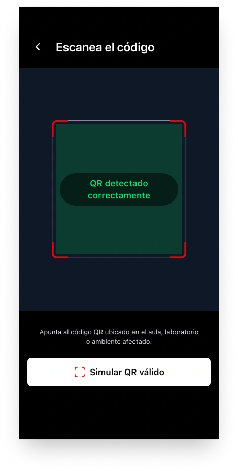 CampusLink screen for scanning the space QR code